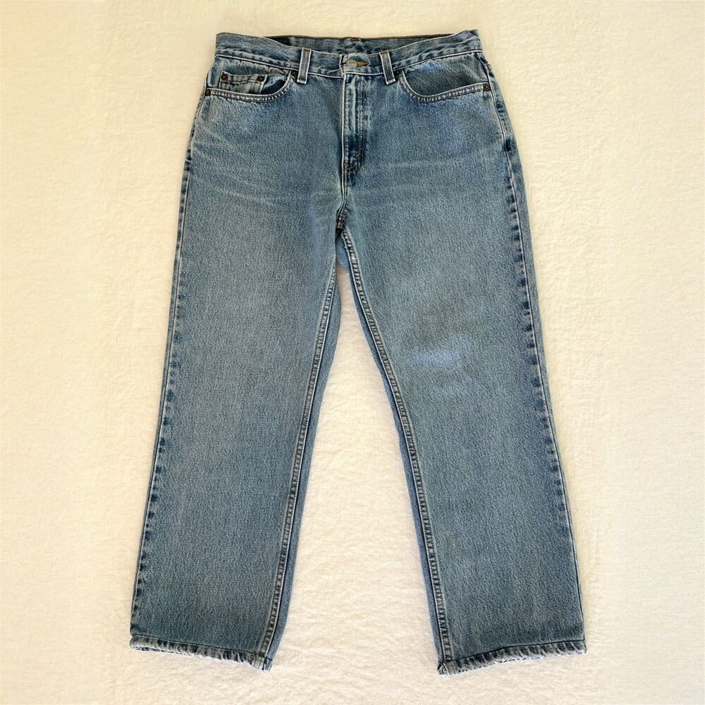 VTG 90s Levi's 505 100% Cotton USA MADE Lower Rise Straight Leg Jeans Misses 12